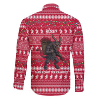 Austria Christmas Family Matching Off The Shoulder Long Sleeve Dress and Hawaiian Shirt with German Text Red Pattern and Festive Lights - Wonder Print Shop