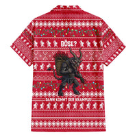 Austria Christmas Family Matching Off Shoulder Short Dress and Hawaiian Shirt with German Text Red Pattern and Festive Lights - Wonder Print Shop