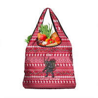 Austria Christmas Grocery Bag with German Text Red Pattern and Festive Lights - Wonder Print Shop