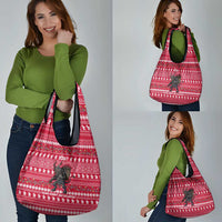 Austria Christmas Grocery Bag with German Text Red Pattern and Festive Lights - Wonder Print Shop