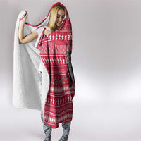 Austria Christmas Hooded Blanket with German Text Red Pattern and Festive Lights - Wonder Print Shop