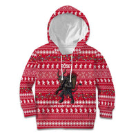 Austria Christmas Kid Hoodie with German Text Red Pattern and Festive Lights - Wonder Print Shop