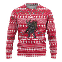 Austria Christmas Ugly Christmas Sweater with German Text Red Pattern and Festive Lights - Wonder Print Shop