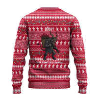 Austria Christmas Ugly Christmas Sweater with German Text Red Pattern and Festive Lights - Wonder Print Shop