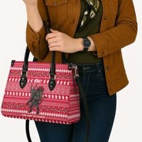 Austria Christmas Leather Bag with German Text Red Pattern and Festive Lights - Wonder Print Shop
