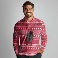 Austria Christmas Long Sleeve Polo Shirt with German Text Red Pattern and Festive Lights - Wonder Print Shop