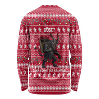 Austria Christmas Long Sleeve Shirt with German Text Red Pattern and Festive Lights - Wonder Print Shop