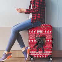 Austria Christmas Luggage Cover with German Text Red Pattern and Festive Lights - Wonder Print Shop