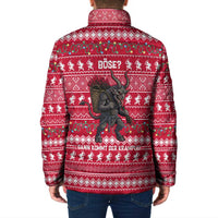 Austria Christmas Padded Jacket with German Text Red Pattern and Festive Lights - Wonder Print Shop