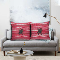 Austria Christmas Pillow Cover with German Text Red Pattern and Festive Lights - Wonder Print Shop