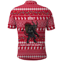 Austria Christmas Polo Shirt with German Text Red Pattern and Festive Lights - Wonder Print Shop