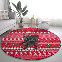 Austria Christmas Round Carpet with German Text Red Pattern and Festive Lights - Wonder Print Shop
