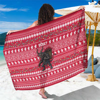 Austria Christmas Sarong with German Text Red Pattern and Festive Lights - Wonder Print Shop