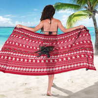 Austria Christmas Sarong with German Text Red Pattern and Festive Lights - Wonder Print Shop