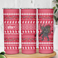 Austria Christmas Skinny Tumbler with German Text Red Pattern and Festive Lights - Wonder Print Shop