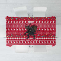 Austria Christmas Tablecloth with German Text Red Pattern and Festive Lights - Wonder Print Shop