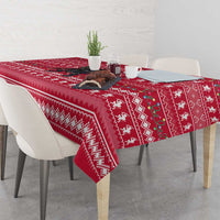 Austria Christmas Tablecloth with German Text Red Pattern and Festive Lights - Wonder Print Shop