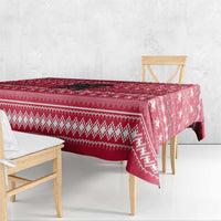 Austria Christmas Tablecloth with German Text Red Pattern and Festive Lights - Wonder Print Shop