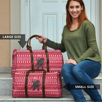 Austria Christmas Travel Bag with German Text Red Pattern and Festive Lights - Wonder Print Shop