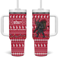 Austria Christmas Tumbler With Handle with German Text Red Pattern and Festive Lights - Wonder Print Shop