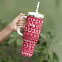 Austria Christmas Tumbler With Handle with German Text Red Pattern and Festive Lights - Wonder Print Shop