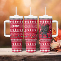 Austria Christmas Tumbler With Handle with German Text Red Pattern and Festive Lights - Wonder Print Shop