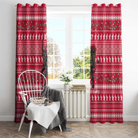 Austria Christmas Window Curtain with German Text Red Pattern and Festive Lights - Wonder Print Shop