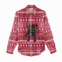 Austria Christmas Women Casual Shirt with German Text Red Pattern and Festive Lights - Wonder Print Shop