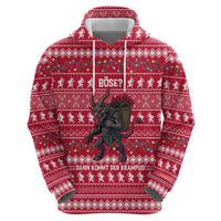 Austria Christmas Zip Hoodie with German Text Red Pattern and Festive Lights - Wonder Print Shop