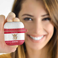 Austria Christmas AirPods Case with Frohe Weihnachten Angel Design and Red White Holiday - Wonder Print Shop