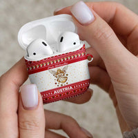 Austria Christmas AirPods Case with Frohe Weihnachten Angel Design and Red White Holiday - Wonder Print Shop
