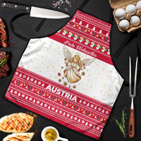 Austria Christmas Apron with Frohe Weihnachten Angel Design and Red White Holiday - Wonder Print Shop