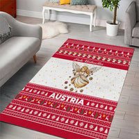 Austria Christmas Area Rug with Frohe Weihnachten Angel Design and Red White Holiday - Wonder Print Shop