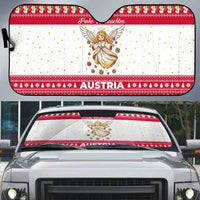Austria Christmas Auto Sun Shade with Frohe Weihnachten Angel Design and Red White Holiday - Wonder Print Shop