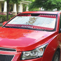 Austria Christmas Auto Sun Shade with Frohe Weihnachten Angel Design and Red White Holiday - Wonder Print Shop