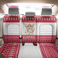 Austria Christmas Back Car Seat Cover with Frohe Weihnachten Angel Design and Red White Holiday - Wonder Print Shop