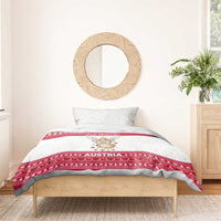 Austria Christmas Bedding Set with Frohe Weihnachten Angel Design and Red White Holiday - Wonder Print Shop