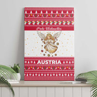 Austria Christmas Canvas Wall Art with Frohe Weihnachten Angel Design and Red White Holiday - Wonder Print Shop