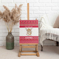 Austria Christmas Canvas Wall Art with Frohe Weihnachten Angel Design and Red White Holiday - Wonder Print Shop