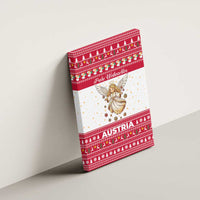 Austria Christmas Canvas Wall Art with Frohe Weihnachten Angel Design and Red White Holiday - Wonder Print Shop
