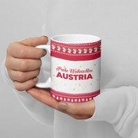 Austria Christmas Ceramic Mug with Frohe Weihnachten Angel Design and Red White Holiday - Wonder Print Shop