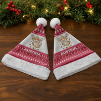 Austria Christmas Santa Hat with Frohe Weihnachten Angel Design and Red White Holiday - Wonder Print Shop