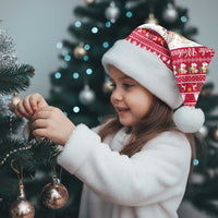 Austria Christmas Santa Hat with Frohe Weihnachten Angel Design and Red White Holiday - Wonder Print Shop