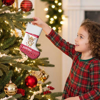 Austria Christmas Stocking with Frohe Weihnachten Angel Design and Red White Holiday - Wonder Print Shop