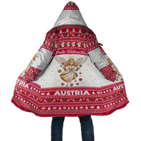 Austria Christmas Cloak with Frohe Weihnachten Angel Design and Red White Holiday - Wonder Print Shop