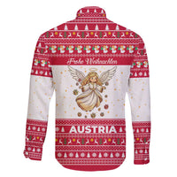 Austria Christmas Family Matching Mermaid Dress and Hawaiian Shirt with Frohe Weihnachten Angel Design and Red White Holiday - Wonder Print Shop