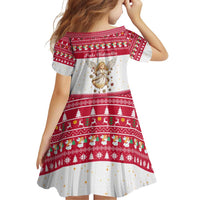 Austria Christmas Family Matching Off Shoulder Short Dress and Hawaiian Shirt with Frohe Weihnachten Angel Design and Red White Holiday - Wonder Print Shop