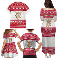 Austria Christmas Family Matching Puletasi and Hawaiian Shirt with Frohe Weihnachten Angel Design and Red White Holiday - Wonder Print Shop