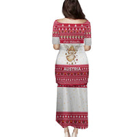 Austria Christmas Family Matching Puletasi and Hawaiian Shirt with Frohe Weihnachten Angel Design and Red White Holiday - Wonder Print Shop