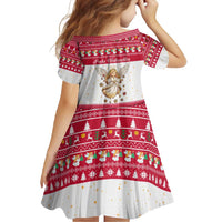 Austria Christmas Family Matching Short Sleeve Bodycon Dress and Hawaiian Shirt with Frohe Weihnachten Angel Design and Red White Holiday - Wonder Print Shop